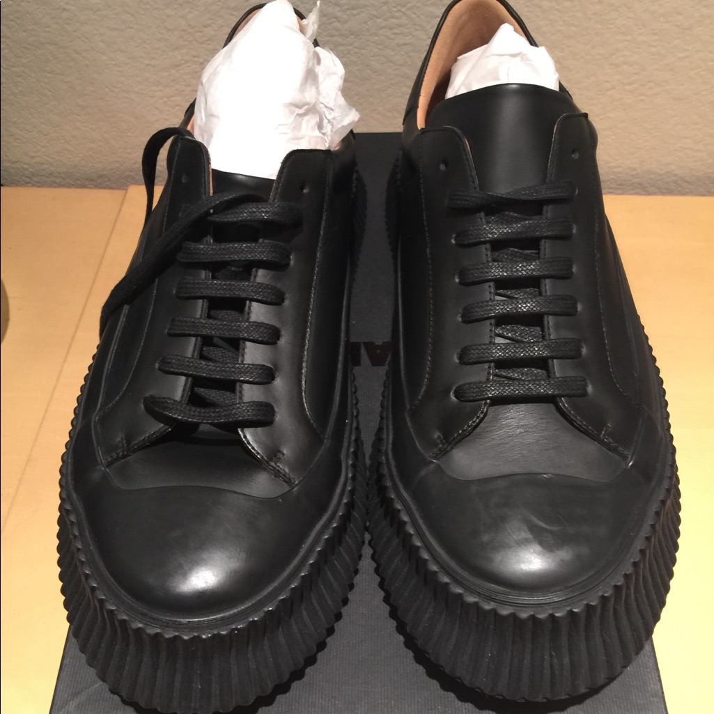 Authentic Jil Sander Mens Black Leather Shoes